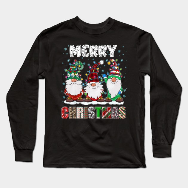 Merry Christmas Gnome Family Funny Xmas Tree Women Men Kids Long Sleeve T-Shirt by JennyArtist